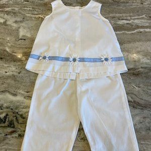 White and blue Two Piece matching set - Size 5